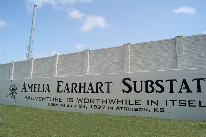 Amelia Earhart Substation & Commemorative Wall